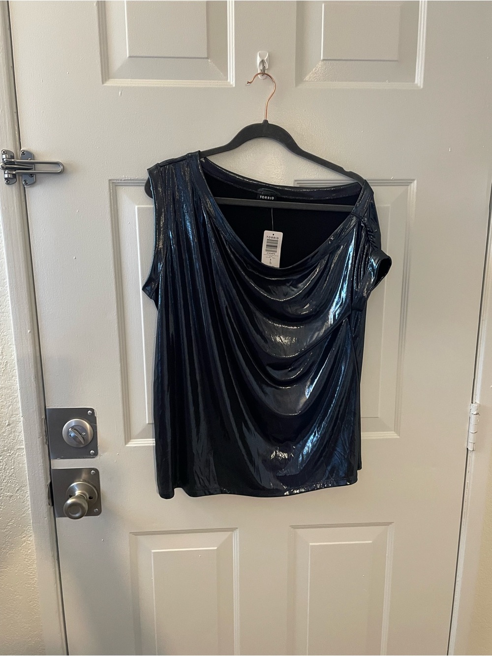 torrid Shimmery Black Cowl Neck Top